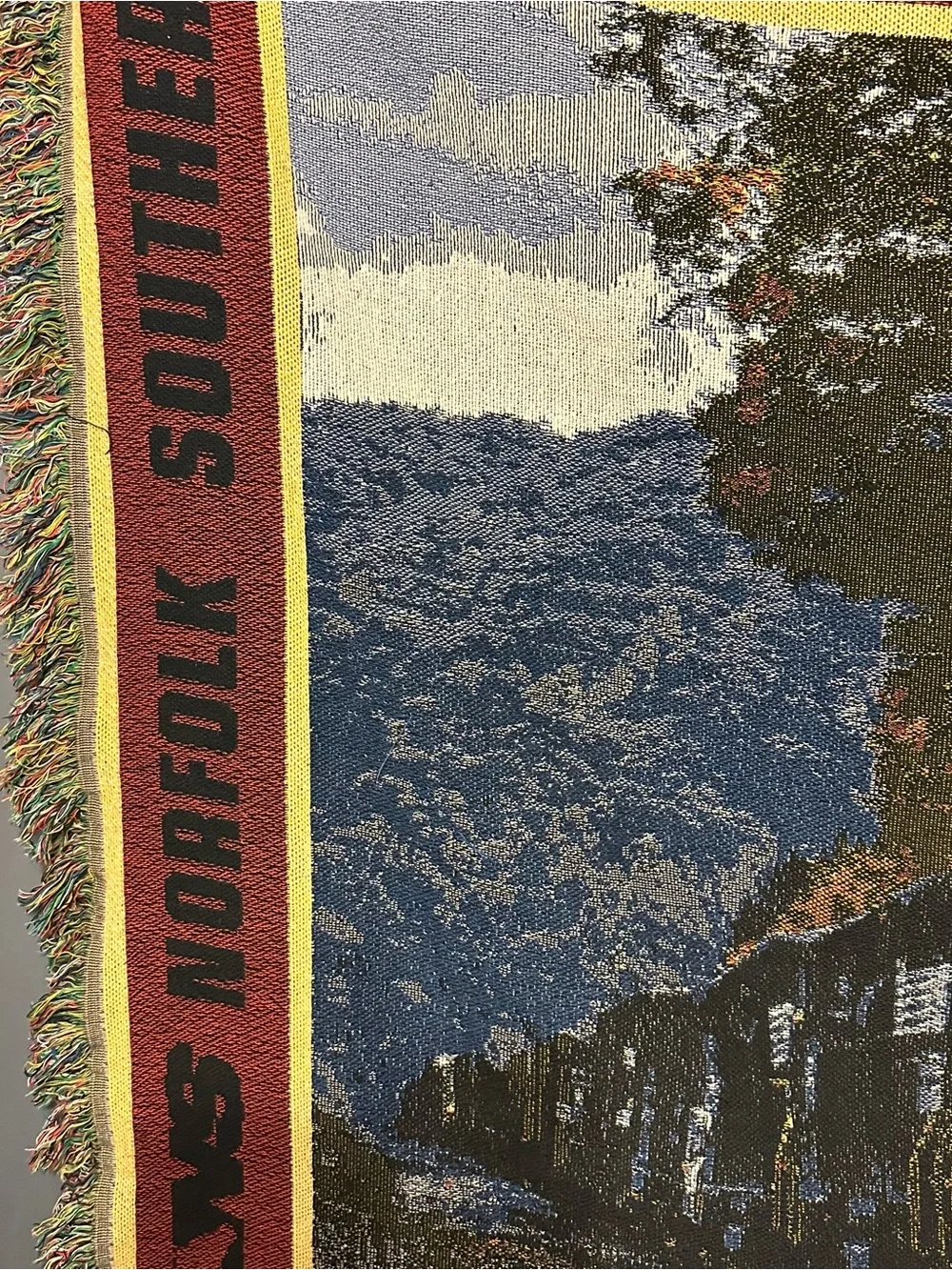 Railroad Norfolk Southern Train Tapestry Wall Hanging - Brown, Black, Gold